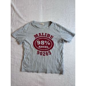 Y2K 98% Angel Malibu 90265 Blue Short Sleeve Shirt Women's Size XS *